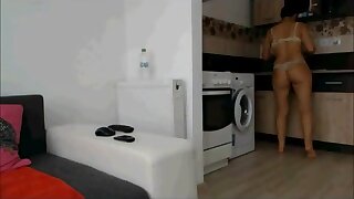 Spy milf in kitchen
